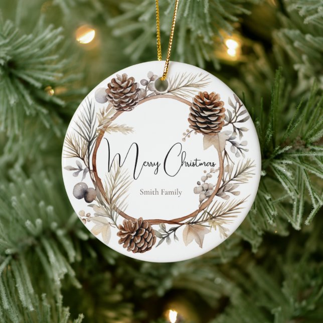 Christmas Greetings  Ceramic Ornament (Tree)