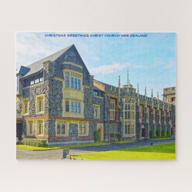 Christmas Greetings Christ Church New Zealand Jigsaw Puzzle (Horizontal)