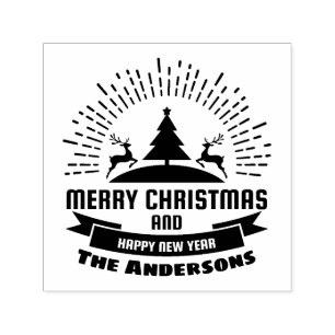 Christmas Greetings custom Name Self-inking Stamp