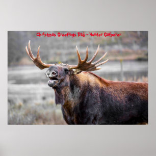 Christmas Greetings Dad Hunter Gatherer Poster
