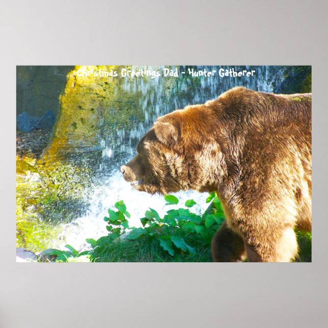 Christmas Greetings Dad Hunter Gatherer Poster (Front)