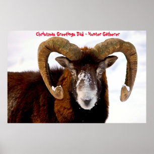 Christmas Greetings Dad Hunter Gatherer Poster