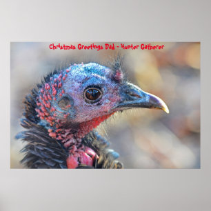 Christmas Greetings Dad Hunter Gatherer Poster