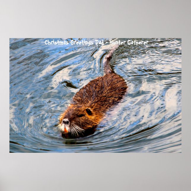 Christmas Greetings Dad Hunter Gatherer Poster (Front)