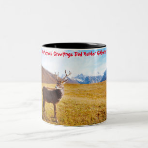 Christmas Greetings Dad Hunter Gatherer Two-Tone Coffee Mug