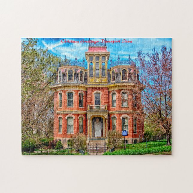 Christmas Greetings- Davenport Iowa Jigsaw Puzzle (Horizontal)