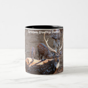 Christmas Greetings  Deerest Two-Tone Coffee Mug