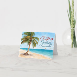 Christmas Greetings from Beach Tropical Palm Tree Holiday Card