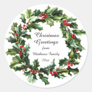 Christmas Greetings from Classic Round Sticker