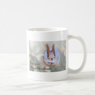 Christmas greetings from funny squirrel coffee mug