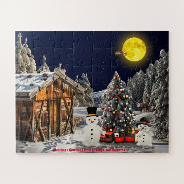 Christmas Greetings from Grandpa and Grandma Jigsaw Puzzle (Horizontal)