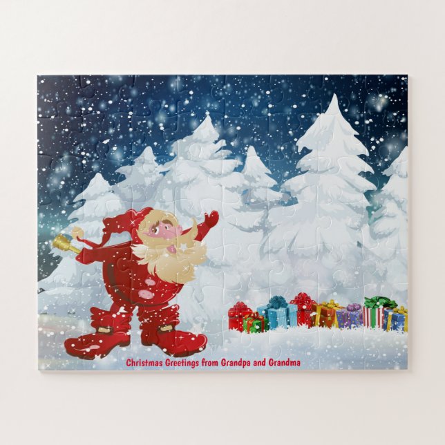 Christmas Greetings from Grandpa  and Grandma Jigsaw Puzzle (Horizontal)