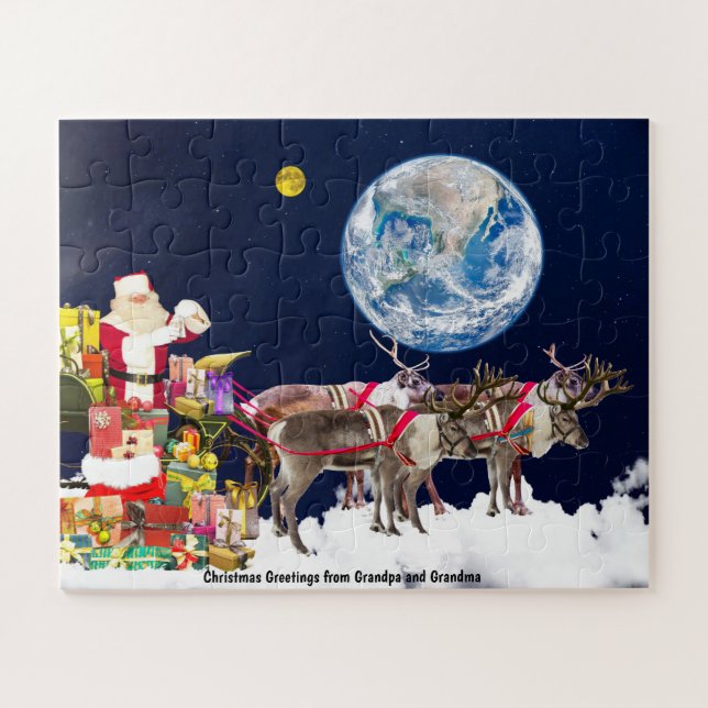 Christmas Greetings from Grandpa and Grandma Jigsaw Puzzle (Horizontal)