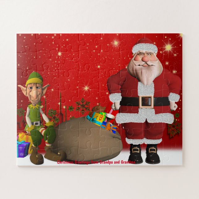 Christmas Greetings from Grandpa and Grandma Jigsaw Puzzle (Horizontal)