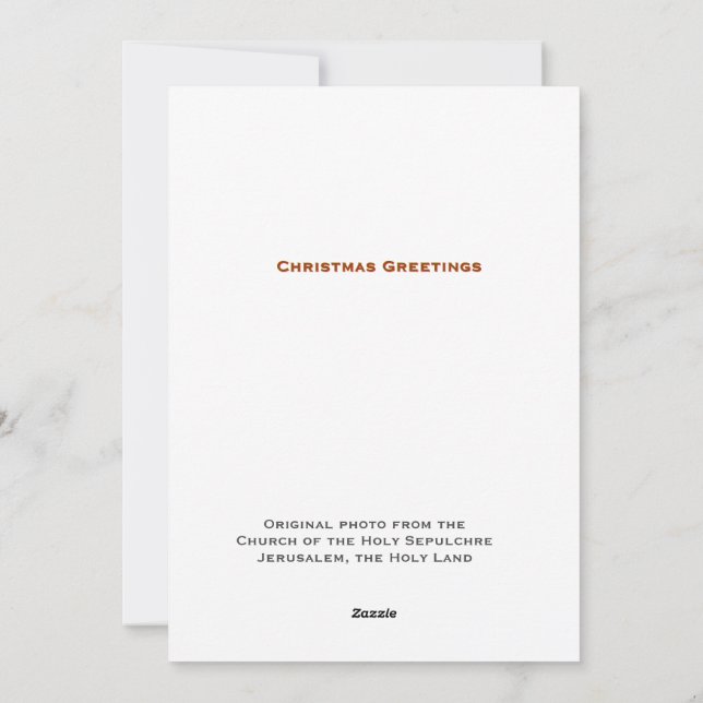 Christmas Greetings from Jerusalem Holiday Card (Back)