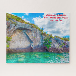Christmas Greetings from  Maori Rock Mural Jigsaw Puzzle