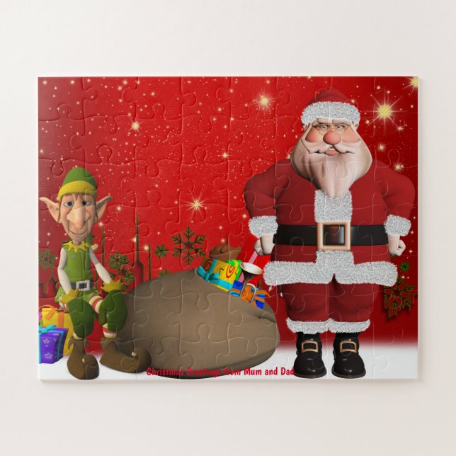 Christmas Greetings from Mum and Dad Jigsaw Puzzle (Horizontal)