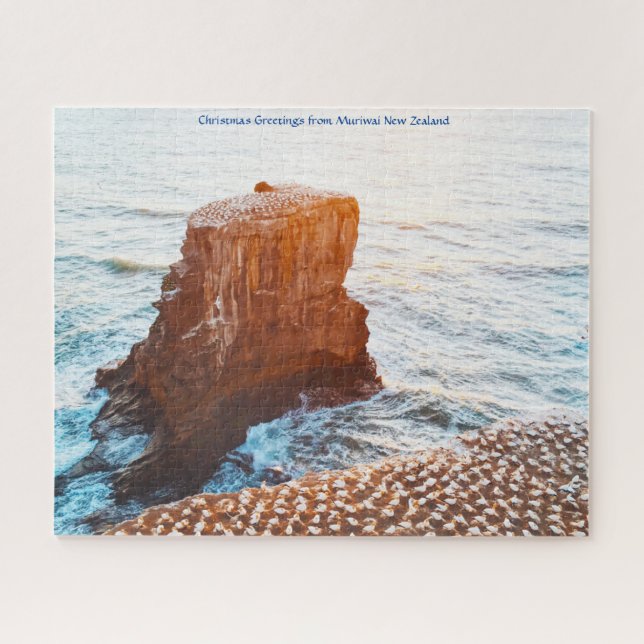 Christmas Greetings from Muriwai New Zealand Jigsaw Puzzle (Horizontal)
