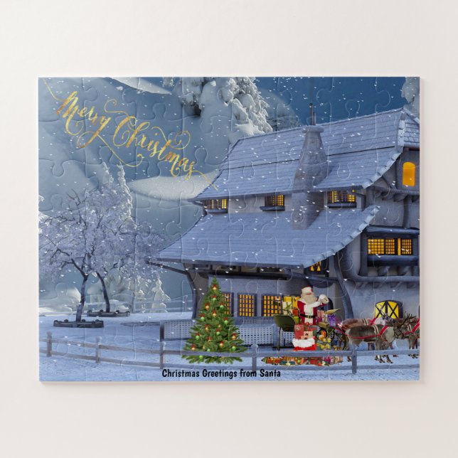 Christmas Greetings from Santa Jigsaw Puzzle (Horizontal)