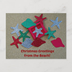Christmas Greetings From the Beach. Holiday Postcard