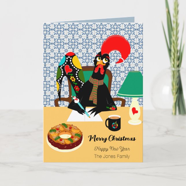 Christmas greetings from the Portuguese Rooster Card (Front)