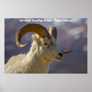 Christmas Greetings Grandpa Hunter Gatherer Poster