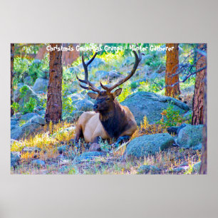 Christmas Greetings Grandpa Hunter Gatherer Poster