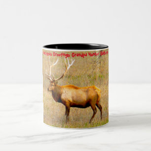 Christmas Greetings Grandpa Hunter Gatherer Two-Tone Coffee Mug