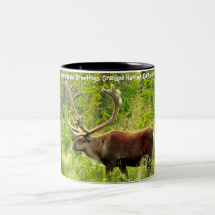 Christmas Greetings Grandpa Hunter Gatherer Two-Tone Coffee Mug