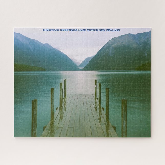 Christmas Greetings Lake Rotoiti New Zealand Jigsaw Puzzle (Horizontal)