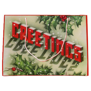 Christmas Greetings Large Gift Bag