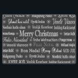 Christmas Greetings Multiple Languages Chalkboard Tissue Paper<br><div class="desc">Christmas greetings in various languages on black background.</div>