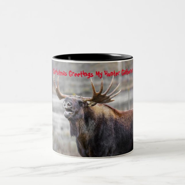 Christmas Greetings my Hunter Gatherer Two-Tone Coffee Mug (Center)