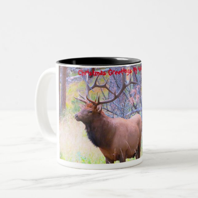 Christmas Greetings My Hunter Gatherer Two-Tone Coffee Mug (Front Left)