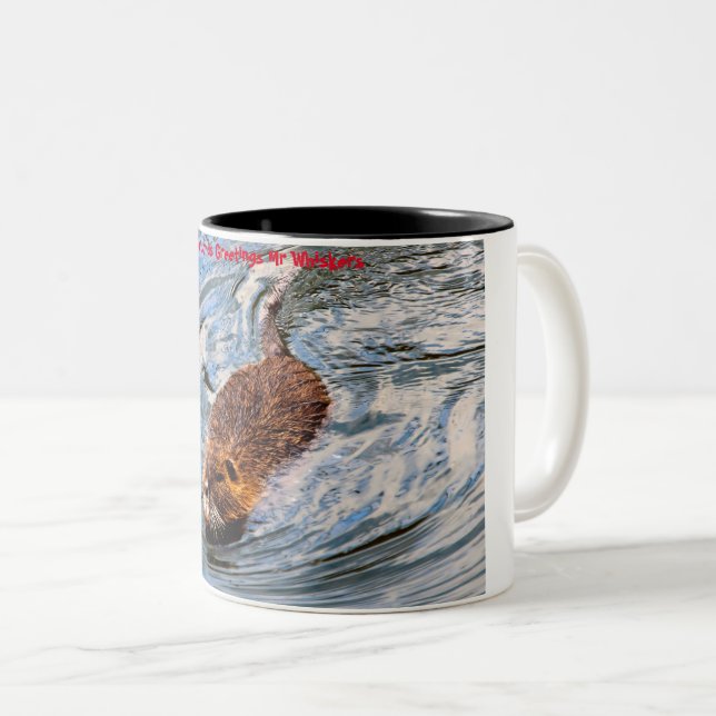 Christmas Greetings  My Little Beaver Two-Tone Coffee Mug (Front Right)