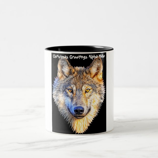 Christmas Greetings  'My Partner' , 'Alpha Male', Two-Tone Coffee Mug (Center)