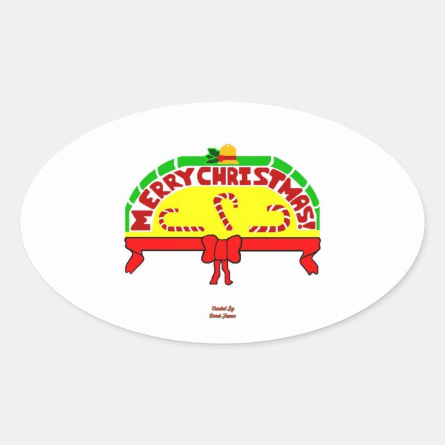 Christmas Greetings Oval Sticker (Front)