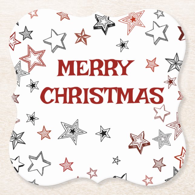 Christmas Greetings Paper Coaster (Front)