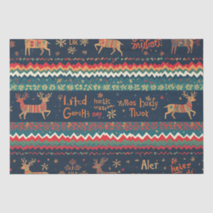 Christmas Greetings pattern Design Tissue Paper
