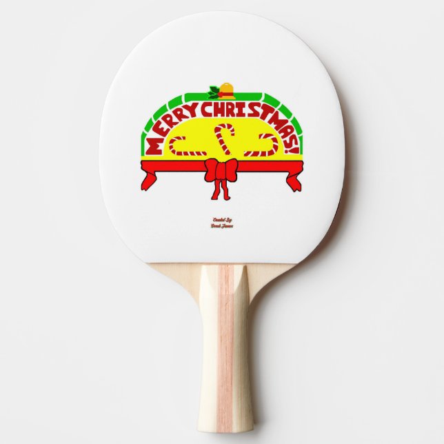Christmas Greetings Ping Pong Paddle (Front)