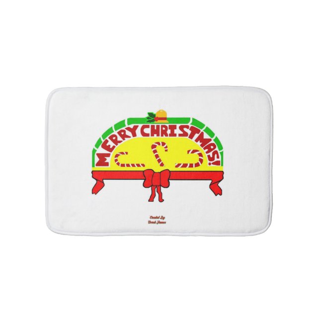 Christmas Greetings Small Bath Mat (Front)