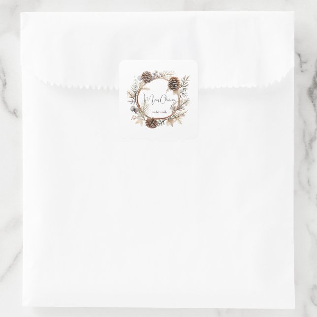 Christmas Greetings  Square Sticker (Bag)