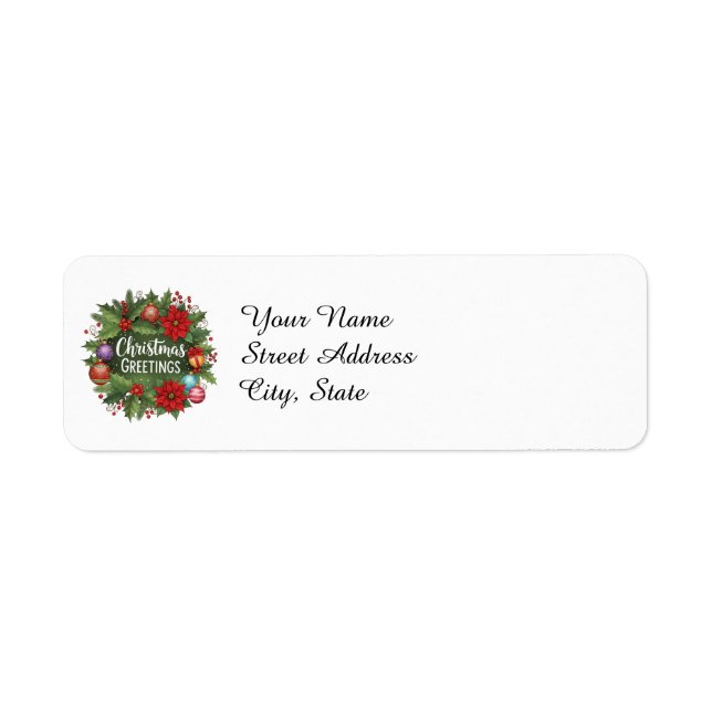 Christmas Greetings template, Return Address Label (Front)