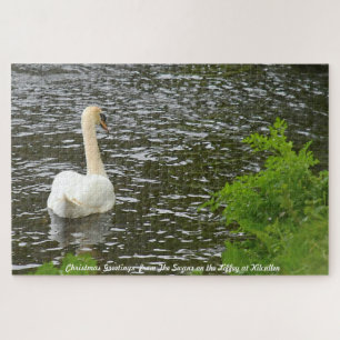 Christmas Greetings The Swans in Kilcullen Jigsaw Puzzle