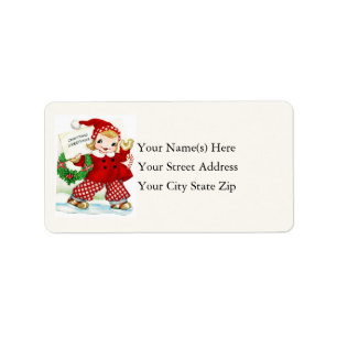 Christmas Greetings Vintage Address Label