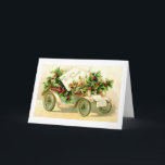 Christmas Greetings vintage car Holiday Card<br><div class="desc">Christmas Greetings vintage car design by Helen A. Lisher.</div>