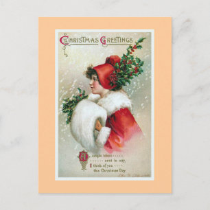 Christmas Greetings Vintage Holiday Postcard