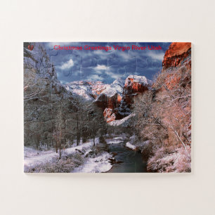 Christmas Greetings Virgin River Utah Jigsaw Puzzle