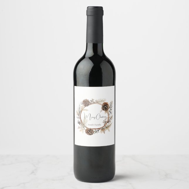 Christmas Greetings  Wine Label (Front)