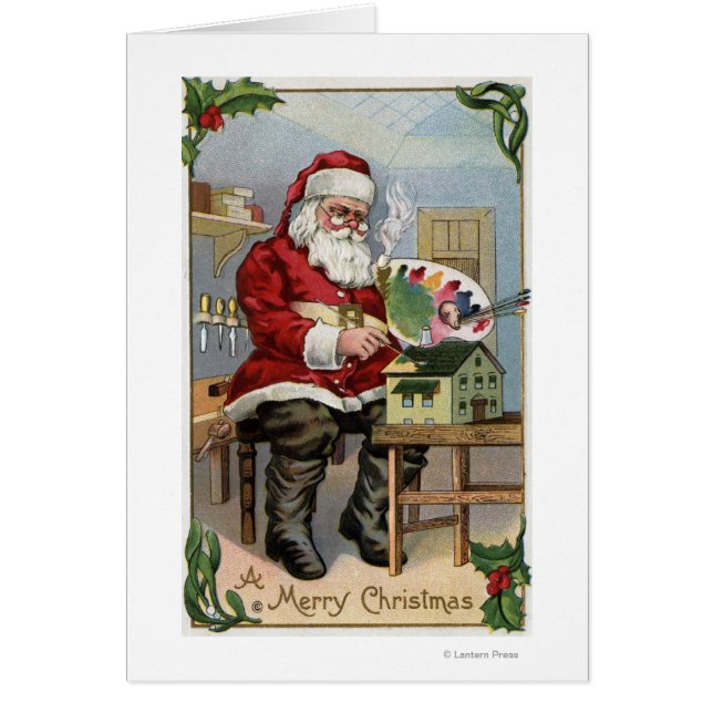Christmas GreetingSanta Painting (Front)